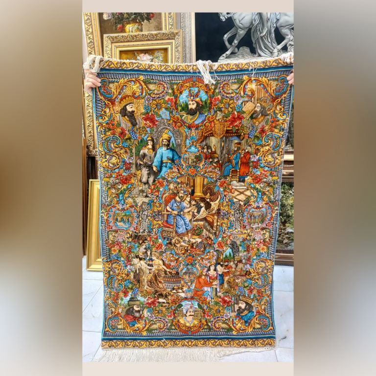 تابلوفرش دستبافت ابریشمی شاهکار ایرانی